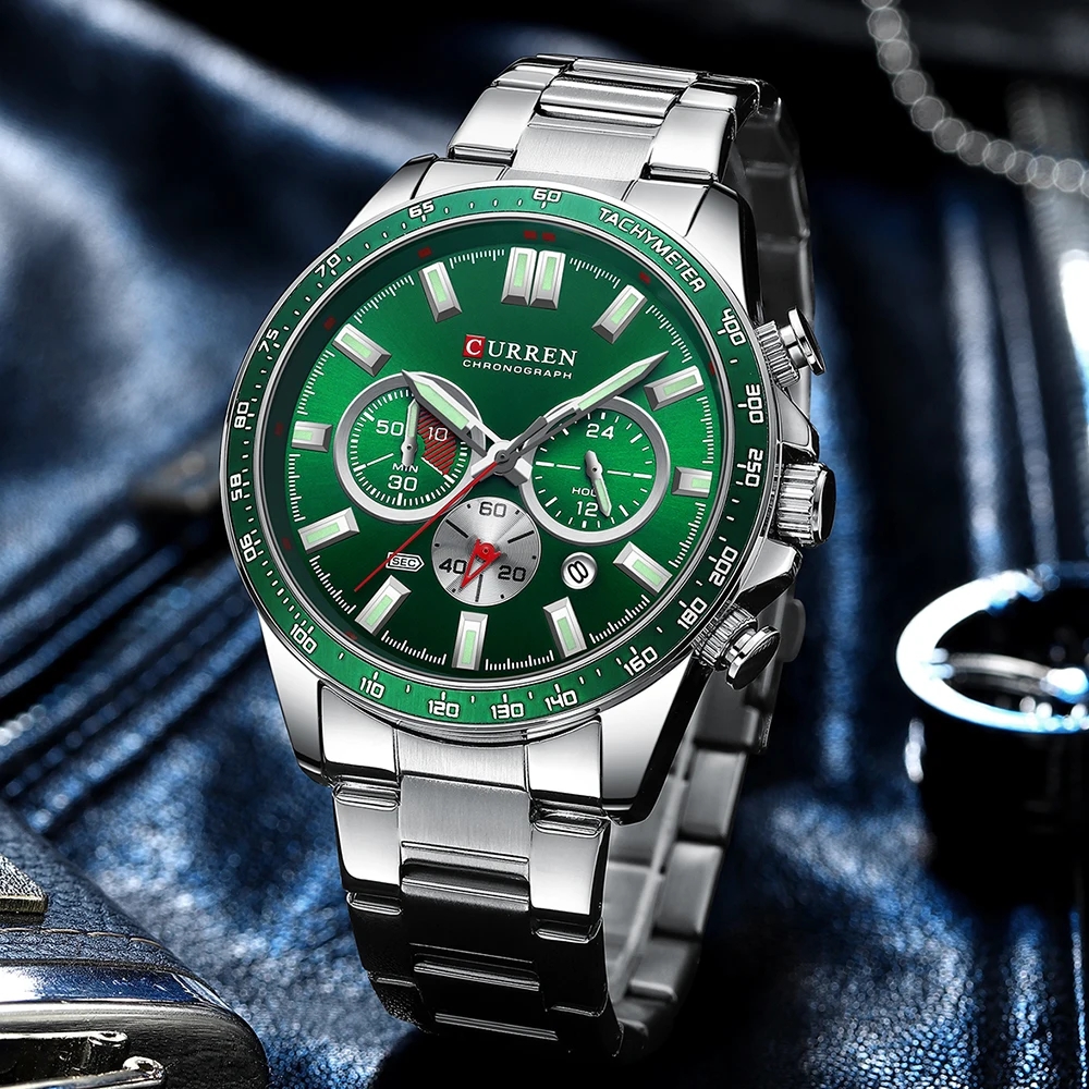 CURREN 8418 Reloj de Lujo para Hombre de Primera Marca a la Moda