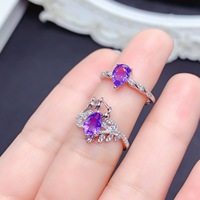 Hot Sale Luxury OEM ODM 925 Sterling Silver Gold Plated Natural Lavender Ring Women's Wedding Anniversary Party Gift