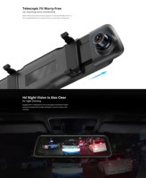 DDPAI Mola E3 10 pouces rétroviseur Dashcam avec 1400P 1080P 128GB F1.8 2K Ultra HD IPS écran 4G fonctions caméra de tableau de bord de voiture
