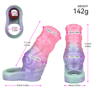 YOCY, juguete sexual, funda <span class=keywords><strong>de</strong></span> plástico para pene, funda para pene, Juguetes sexuales <span class=keywords><strong>de</strong></span> fantasía para hombre, funda <span class=keywords><strong>de</strong></span> extensión <span class=keywords><strong>de</strong></span> pene <span class=keywords><strong>de</strong></span> silicona reutilizable, Juguetes sexuales para hombres - Product Image 2