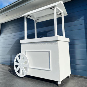 <strong>Hot</strong> Sale White Roof Wedding Customized Pvc Acrylic Hotel <strong>Party</strong> Food Cart Dessert Cart Candy Cart With <strong>Wheels</strong> - Product Image 6