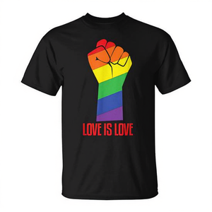 T-shirt Rainbow Fist pour la communauté lesbienne et gay, l'amour est l'amour, drapeau de la fierté LGBT, compressé, grande taille, pour enfants - Product Image 3