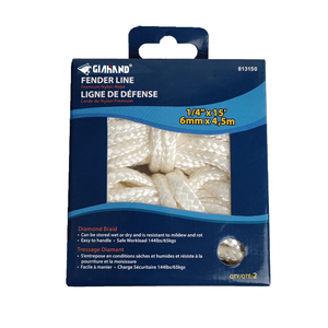 100% Nylon Marine Line 2 Pack Braided 1/4"X15ft White Double Braid - Product Image 4