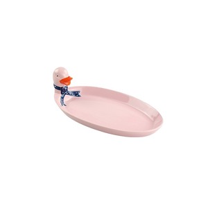 Customizable <b>ceramic</b> <b>plates</b> with cute cartoon duck designs, creative oval-shaped 3D dumpling <b>plates</b>, vegetable <b>plates</b>, and - Product Image 4