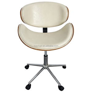 Chaises de bar modernes en promotion, chaise de bureau avec coque en bois courbée et revêtement en cuir PU, tabourets pour la maison, le bureau et la chambre - Product Image 2