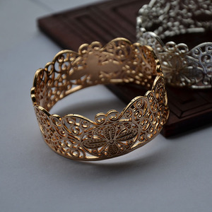 Couronne de cheveux en cuivre plaqué or, accessoire de bijouterie DIY, coiffe de mariage, fabriqué au Zhejiang - Product Image 3