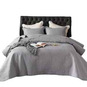 Gaya Amerika <span class=keywords><strong>3</strong></span> buah kualitas set tempat tidur 1 buah penutup tempat tidur <span class=keywords><strong>2</strong></span> buah sarung bantal dicuci kain katun tempat tidur rumah/Hotel - Product Image 1