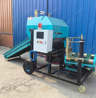 Moteur diesel paille de riz maïs ensilage emballage mini presse à foin ronde machine luzerne herbe emballage rouleau presse à balles
