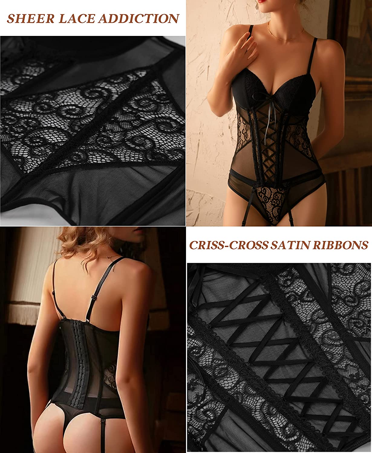 Bossman sexy lace bodysuit underwear erotic lingeries mixed used washable women's sleepwear women's panties sexy honey bodysuits