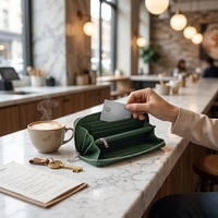 Portefeuille long en cuir PU personnalisable avec logo, fermeture éclair, motif gaufré tendance, pochette de voyage avec porte-cartes et porte-billets, pochette de soirée