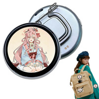 Badge numérique E-Badge personnalisable à affichage pixel rond, contrôlable par application, badge vidéo LCD portable pour sac à dos, sac Ita, jouet