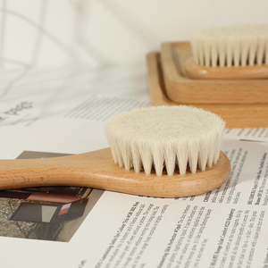 Juego de cepillo y peine de madera para bebé, cerdas de cabra naturales, ayuda a prevenir la capazo - Product Image 3