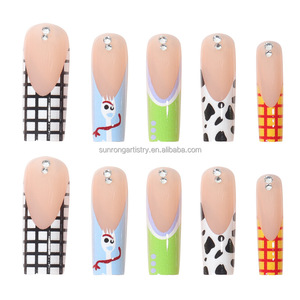 <span class=keywords><strong>Uñas</strong></span> Postizas <span class=keywords><strong>Largas</strong></span> con Diseño <span class=keywords><strong>de</strong></span> Cuadros Franceses y Estampado <span class=keywords><strong>de</strong></span> Vaca, Láminas Adhesivas para <span class=keywords><strong>Uñas</strong></span> Artificiales - Product Image 2