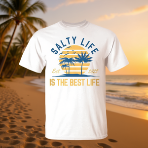 Camiseta Salty Life con diseño de vacaciones en la playa de verano, ropa informal para hombre - Product Image 3