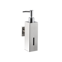 Distributeur de savon liquide et de shampoing mural moderne en acier inoxydable rechargeable pour toilettes et salle de bain