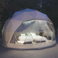 Japon Hot Spring Resort Hôtel Tente En Plein Air Famille Camp Dôme 4 Personnes Vivant Maison Préfabriquée Avec 2 Lits Simples Pour Le Glamping