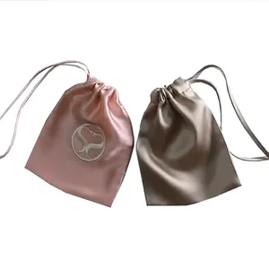 Wholesale Low MOQ Professional Custom Drawstring Silk Ladies Gift Bag Satin Dust Bag For Shoes Tissue Drawstring Dust Bag