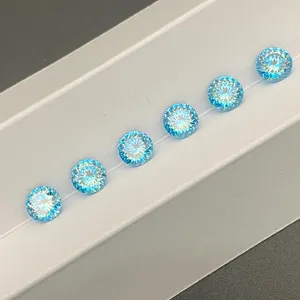 Kualitas Terbaik sintetis berwarna terang gletser biru Moissanite batu 1 karat 3.0mm sampai 11.0mm bulat Moissanite berlian