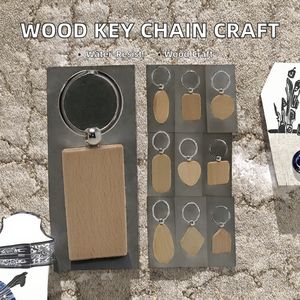 Llavero Artesanía Madera Clara-Ecológico Durable Portátil para Grabado Personalizado - Product Image 3