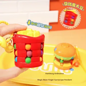 QG Xách Tay 3D Cube Keychain Bánh Hamburger Khoai Tây Chiên Căng Thẳng Cứu Trợ Câu Đố Bền Nhựa Đồ Chơi Nhỏ 14 + Cặp Vợ Chồng Tuyệt vời Fidget Spinners - Product Image 4