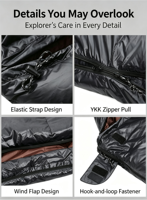 Sac de couchage de camping 4 saisons ultraléger, sac de couchage enveloppant en duvet de canard avec sac de compression