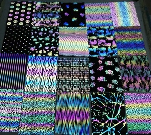 Abanico de Mano Pintado con Diseño Musical Reflectante, 27 cm / 33 cm, Holográfico UV, de Bambú, Plegable, para Fiestas Rave, de Alta Calidad - Product Image 6