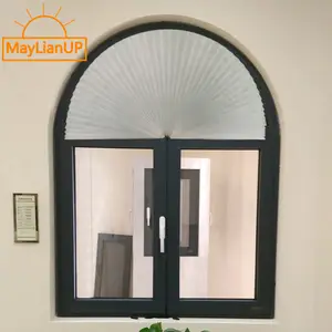 MayLianUP Factory Arch Pleated Curtain Solid Color Paper Rope Blinds Pleated Curtain Customized Ready To Ship Stock