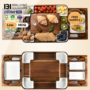 BH tagliere di formaggio di bambù <span class=keywords><strong>e</strong></span> Set di coltelli con cassetto per uso cucina che serve formaggio <span class=keywords><strong>e</strong></span> <span class=keywords><strong>antipasti</strong></span> - Product Image 1