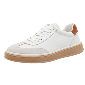 Zapatos clásicos retro ligeros para hombre, de cuero genuino, de lujo, con cordones, informales, deportivos, de suela plana, con plataforma simple. - Product Image 1