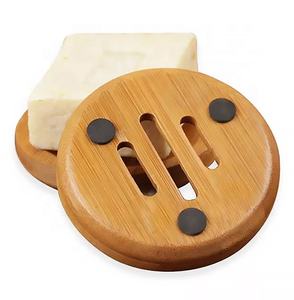 Soporte de jabón Natural hecho a mano, bandeja de jabón de <span class=keywords><strong>ducha</strong></span> de baño, Caja de Ahorro de bar, cocina, jabonera de <span class=keywords><strong>madera</strong></span> de Bambú - Product Image 2