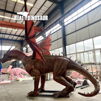 Statue de dragon mécanique, grand modèle de dragon animatronique en fibre de verre pour une utilisation en intérieur dans les centres commerciaux et les parcs d'aventure