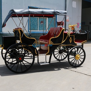 Hot Selling High-end Black and Gold Gothic Color Amusement Park Sightseeing Carriage Romantic Wedding Carriage <b>Trailer</b> - Product Image 1
