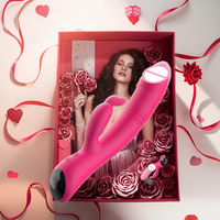 2 in 1 Dual Head Rabbit Vibration Silikon Wasserdichtes wiederauf lad bares G-Punkt Rabbit Dildo Vibrator Sexspielzeug für Frauen Masturbation
