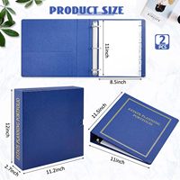 Carpeta de Anillas de Cuero Sintético PVC PU Azul Marino Tamaño A4 para Documentos, Organizador de Vida, Libro de Fallecidos, Planificador de Heredades