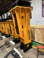 Marteau brise-roche hydraulique SB140 pour excavatrices de 34-42 tonnes, diamètre de la pointe de 155 mm, couleur jaune, garantie 1 an, usage minier