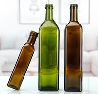 Bouteille carrée en verre opaque marron pour huile, bouteille d'huile de sésame, vente en gros, bouteille d'huile d'olive, pot d'huile de camélia et de noix