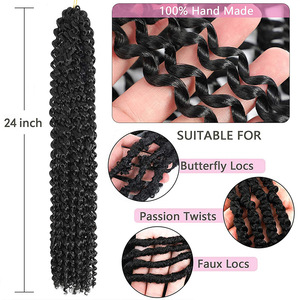 Tresses au crochet Passion Twist 1B, cheveux synthétiques longs bouclés, résistants à la chaleur, mèches simples - Product Image 3