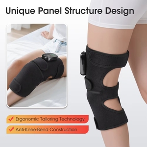 Großformatige Wiederaufladbare 660nm 850nm NIR <span class=keywords><strong>LED</strong></span>-Therapie Kniebandage Rotlicht-Heizmassagegerät mit Vier Vibrationsstufen - Product Image 5