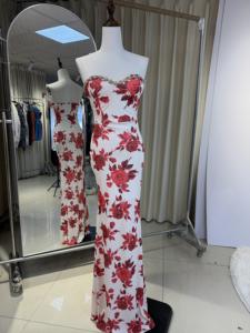 Gaun malam bola motif berlian untuk wanita, gaun malam elegan bahan Satin, hiasan Pesta Jamuan makan - Product Image 2