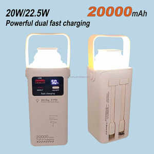 Personalizar portátil al aire libre Powerbank 20000mAh batería de larga duración impermeable carga rápida Cable de carga esencial para exteriores - Product Image 4