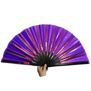 Abanicos de Mano Grandes de PVC con Diseño Holográfico Iridiscente y Reflectante, Ideales para Festivales, Bodas, Fiestas, Bailes y como Regalo - Product Image 2
