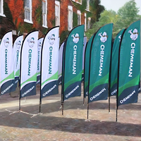 Nouvelles drapeaux à plumes populaires, support de bannière personnalisé avec impression numérique pour la publicité extérieure dans les jardins et le long des routes