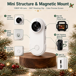 Mini Telecamera Indossabile HD 1080P con Schermo LCD Posteriore <span class=keywords><strong>per</strong></span> Anteprima, Magnetica e Senza Mani <span class=keywords><strong>per</strong></span> Vlog - Product Image 4