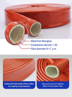 Manchon en fibre de verre enduit de silicone haute température, protection thermique pour tuyau hydraulique et ligne d'huile, haute résistance à la traction