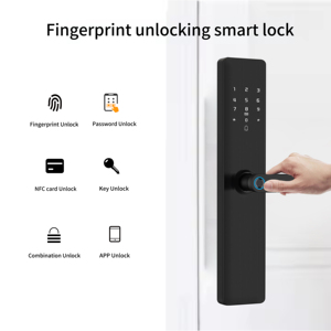 WiFi Tuya App Smart Door <b>Lock</b> Fingerprint Key Handle Digital Password for Aluminum/Wood Doors - Product Image 2