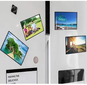 Manyetik resim çerçevesi buzdolabı fotoğraf tutucu buzdolabı için temizle cep manyetik fotoğraf çerçeveleri ile ofis kabini soyunma