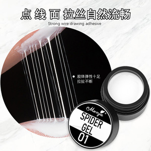 Gel per Unghie Spider 5ml, Colla per Nail Art, Design di Linee Bianche e Nere, Smalto UV per Manicure - Product Image 1