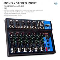 Mezclador de Audio BHA F7 de 7 Canales, Interfaz USB, Consola de Mezcla de Sonido, Alimentación Fantasma de 48V, Efectos DSP, Mezclador de DJ para Escenario en Vivo, Estudio, OEM