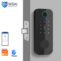 Serrure de porte intelligente Tuya WiFi noire Intellect mot de passe électronique déverrouillage d'empreintes digitales modèle spécifique à la maison pour les données de nuage de porte en acier