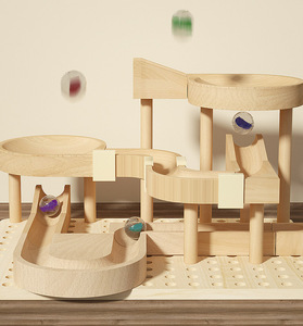 Houten bouwblokken voor kinderen met een kogelbaan voor jongens - Educatief speelgoed voor het bouwen van een knikkerbaan voor kinderen van <span class=keywords><strong>2</strong></span>-7 jaar CN - Product Image 5